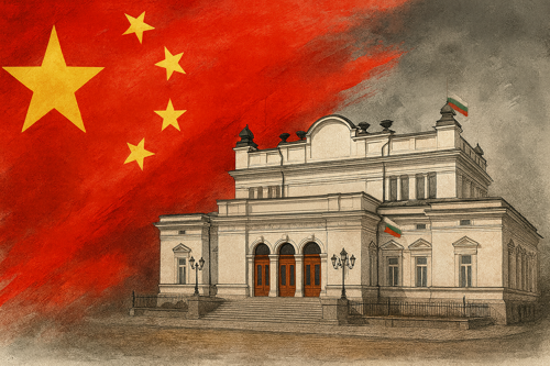 Bulgarian National Assembly with China flag — commentary cover